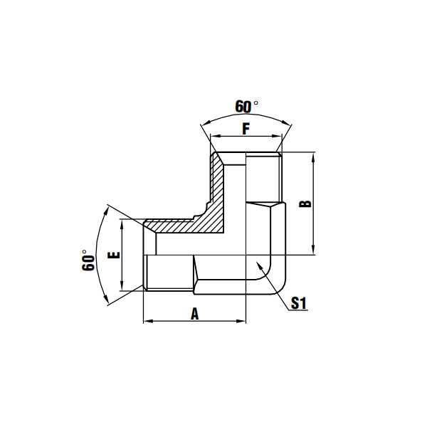 Coude 90° BSP Mâle Siège 60°