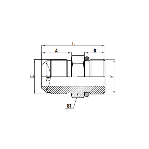 JIC Mâle 74°Cône/SAE Joint Torique Boss